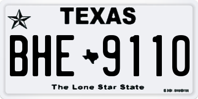 TX license plate BHE9110