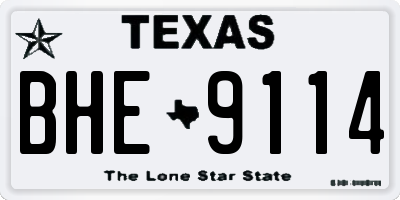 TX license plate BHE9114