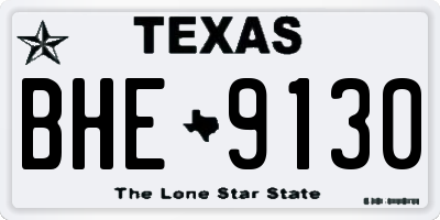 TX license plate BHE9130