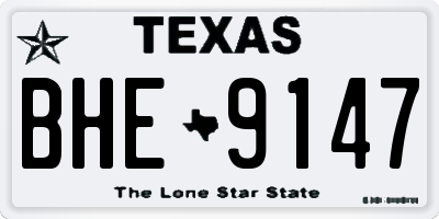 TX license plate BHE9147