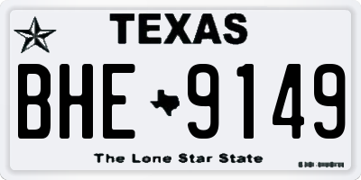 TX license plate BHE9149