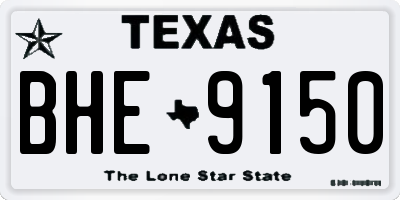 TX license plate BHE9150