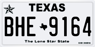 TX license plate BHE9164