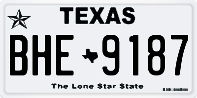 TX license plate BHE9187