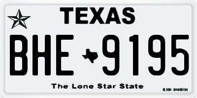 TX license plate BHE9195