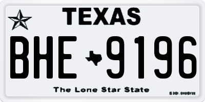TX license plate BHE9196