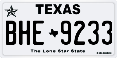 TX license plate BHE9233