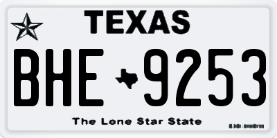 TX license plate BHE9253