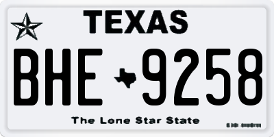 TX license plate BHE9258