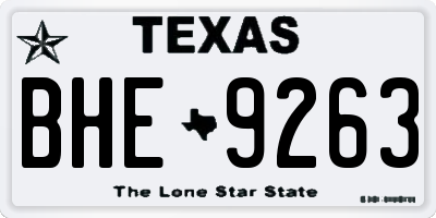 TX license plate BHE9263