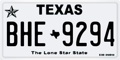 TX license plate BHE9294