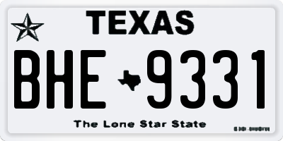 TX license plate BHE9331