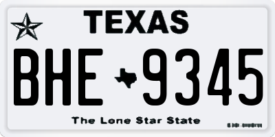TX license plate BHE9345