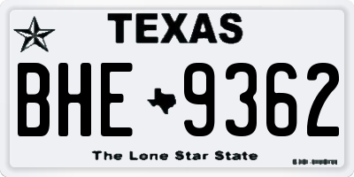 TX license plate BHE9362