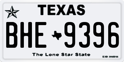 TX license plate BHE9396