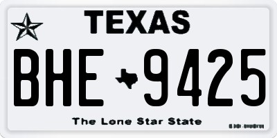 TX license plate BHE9425