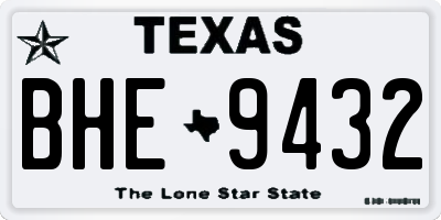 TX license plate BHE9432