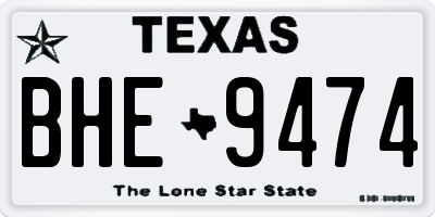 TX license plate BHE9474