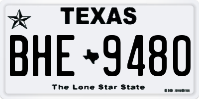 TX license plate BHE9480