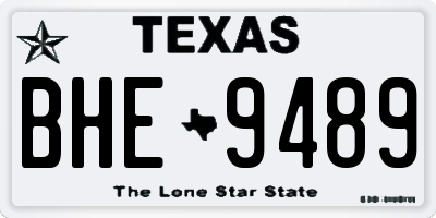 TX license plate BHE9489