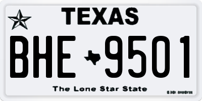 TX license plate BHE9501