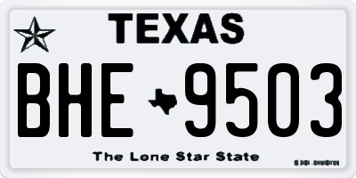 TX license plate BHE9503