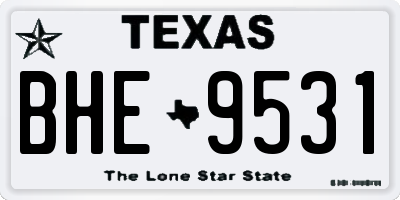 TX license plate BHE9531