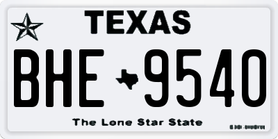 TX license plate BHE9540