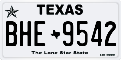 TX license plate BHE9542