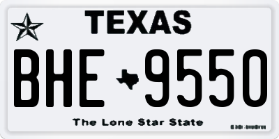 TX license plate BHE9550