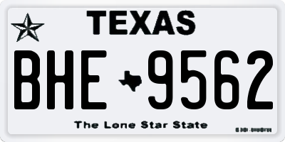 TX license plate BHE9562