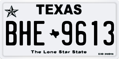 TX license plate BHE9613