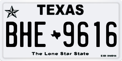 TX license plate BHE9616