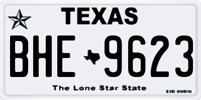 TX license plate BHE9623