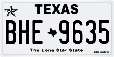 TX license plate BHE9635