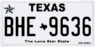 TX license plate BHE9636
