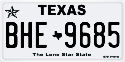 TX license plate BHE9685