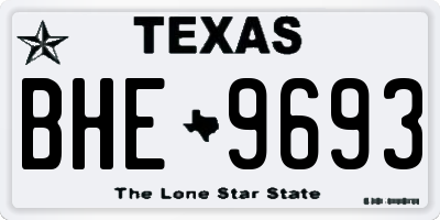 TX license plate BHE9693