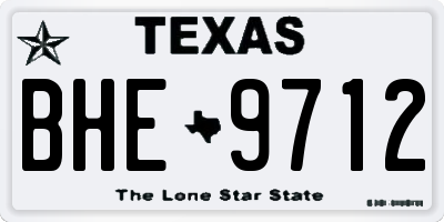 TX license plate BHE9712