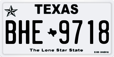 TX license plate BHE9718