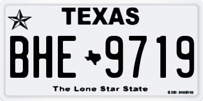 TX license plate BHE9719