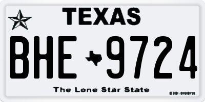 TX license plate BHE9724