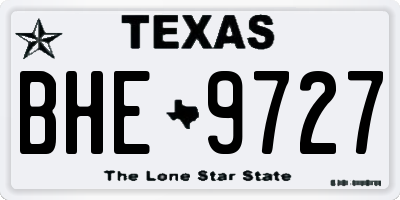 TX license plate BHE9727