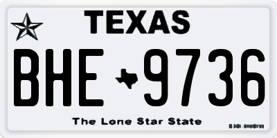 TX license plate BHE9736