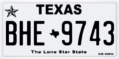TX license plate BHE9743