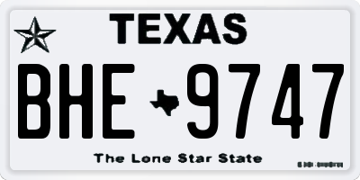 TX license plate BHE9747