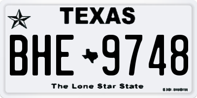 TX license plate BHE9748