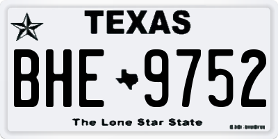 TX license plate BHE9752
