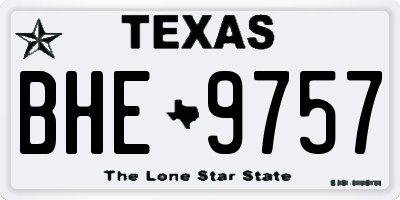 TX license plate BHE9757