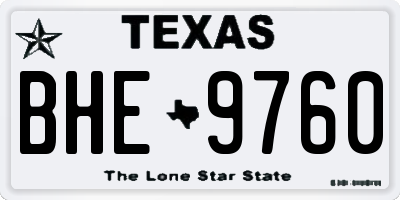 TX license plate BHE9760